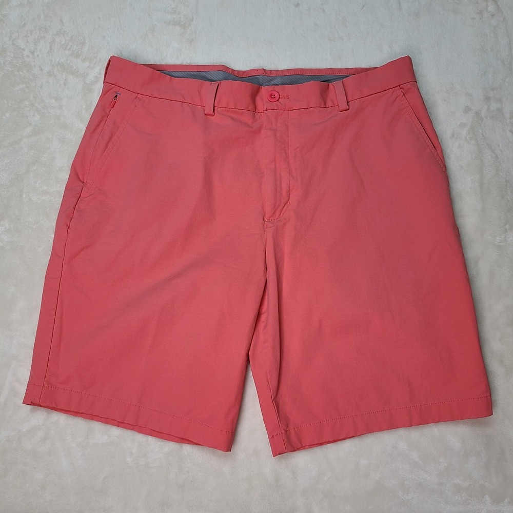 Vineyard Vines On The Go Shorts Mens 35 Coral Chino OTG Golf 9" Inseam
